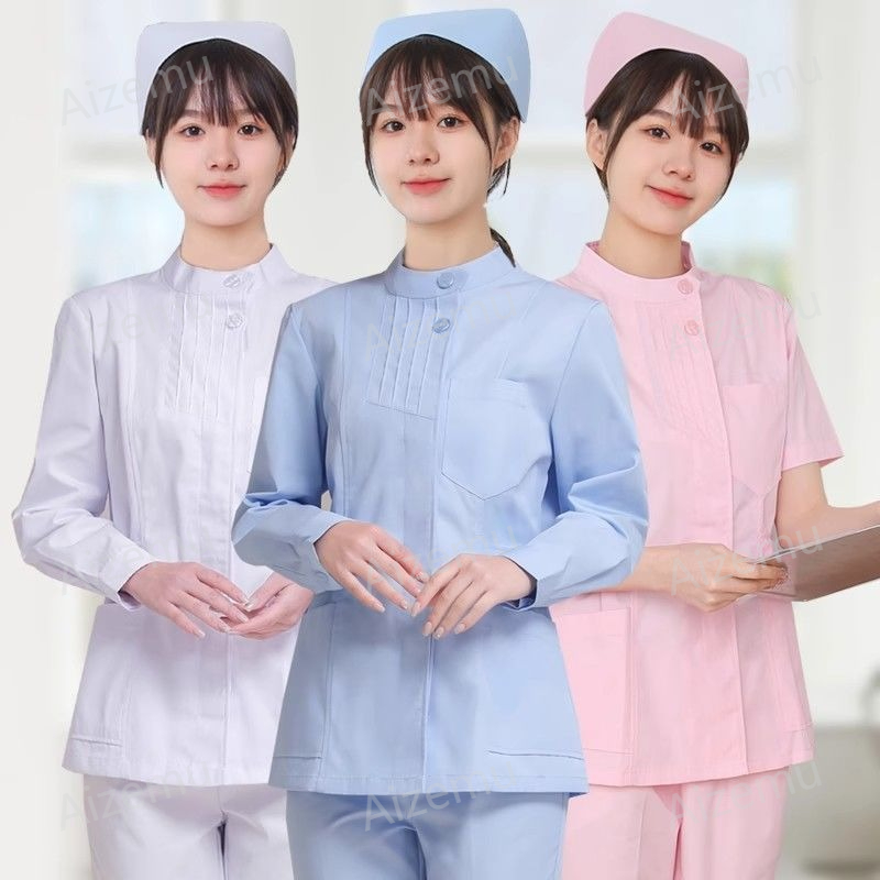 Medical Lab Logo - Pink Long Sleeve Nurse Uniform Lab