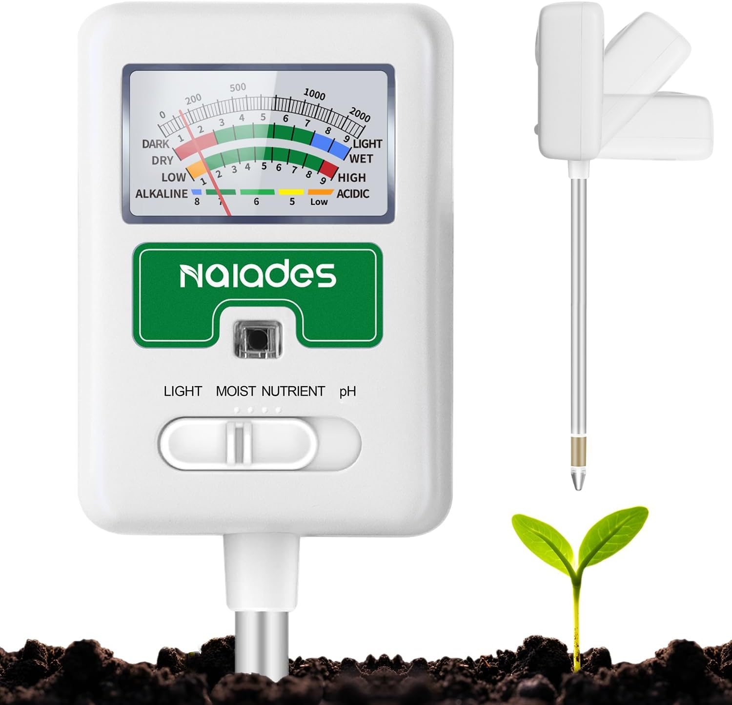 Ph Meter - Soil Moisture Meter for Plants, 4-in-1