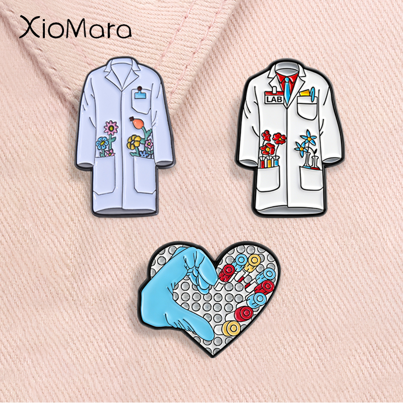 Medical Lab Logo - Hanreshe Hematology Test Tube Enamel Pins