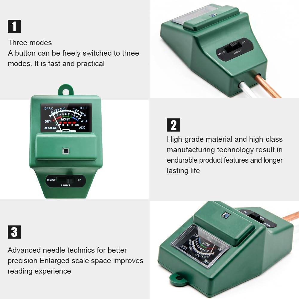 Soil pH Meter, MS02 3-in-1 Soi - Ph Meter recensie en prijs