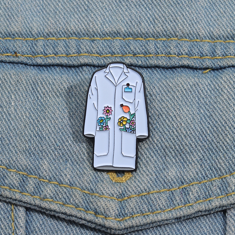 Floral Lab Coat Enamel Pins Cu - Medical Lab Logo recensie en prijs