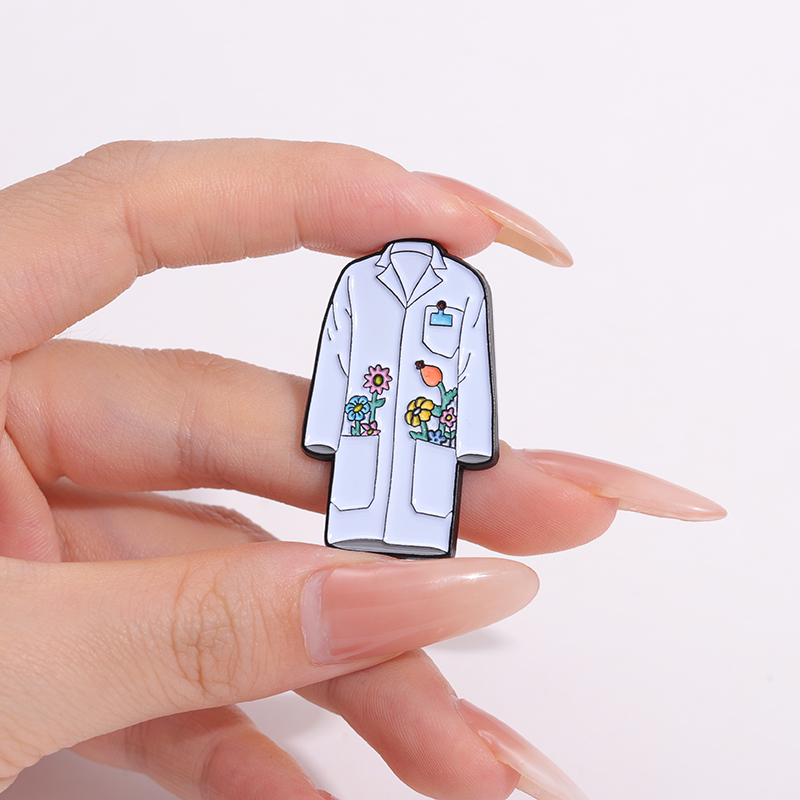 Floral Lab Coat Enamel Pins Cu - Medical Lab Logo recensie en prijs