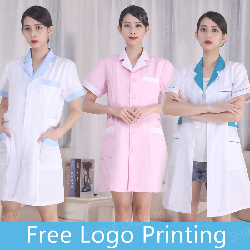 White Nurse Uniforms Short Sle - Medical Lab Logo recensie en prijs