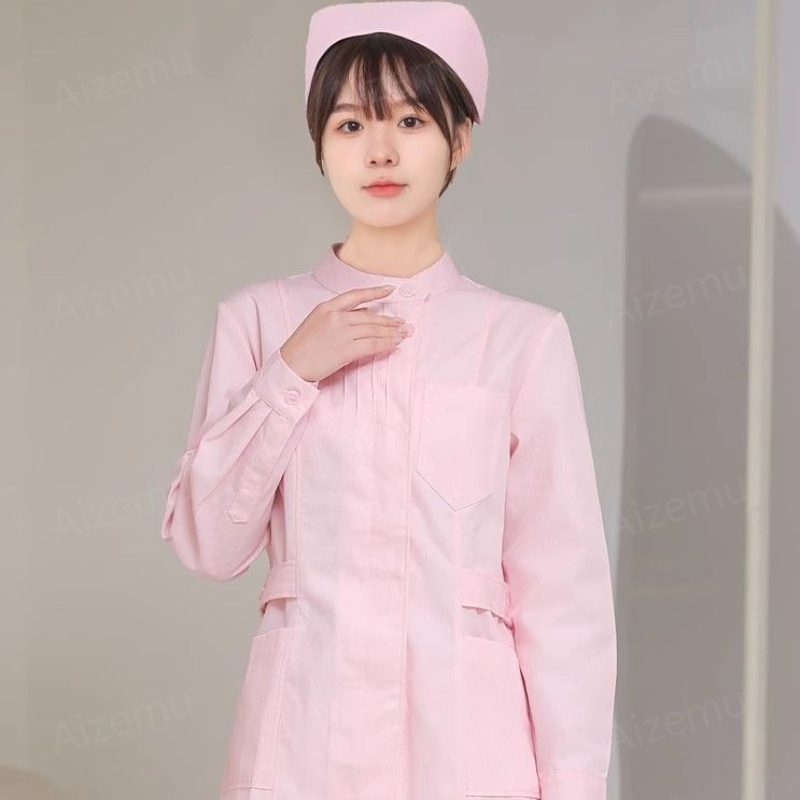 Pink Long Sleeve Nurse Uniform - Medical Lab Logo recensie en prijs