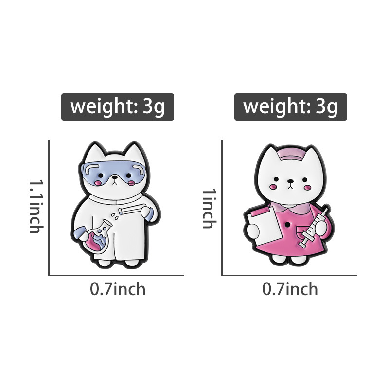 2pcs Cute Cartoon Medical Cat  - Medical Lab Logo recensie en prijs