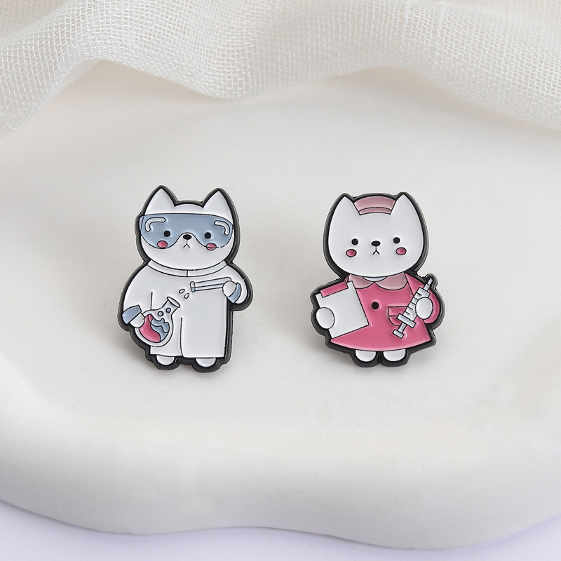 2pcs Cute Cartoon Medical Cat  - Medical Lab Logo recensie en prijs