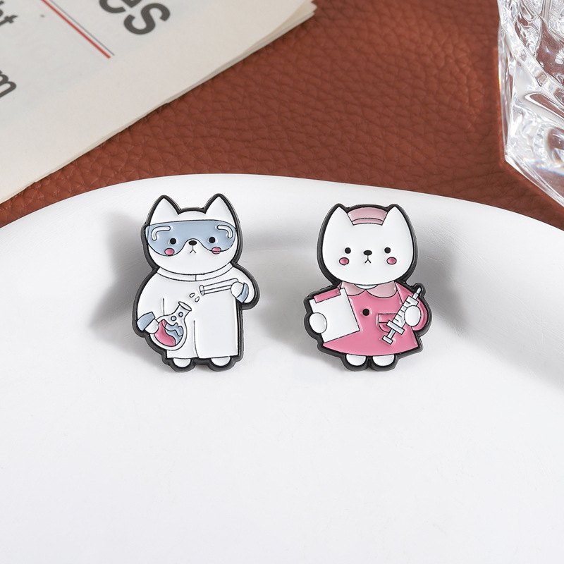 2pcs Cute Cartoon Medical Cat  - Medical Lab Logo recensie en prijs