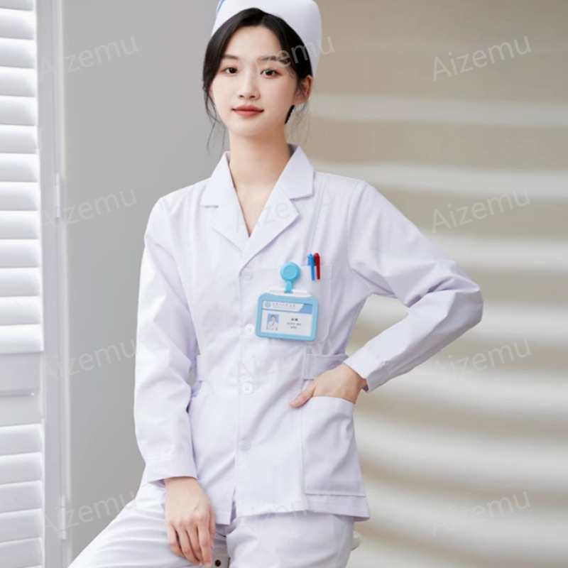 New White Long Sleeve Nurse Un - Medical Lab Logo recensie en prijs