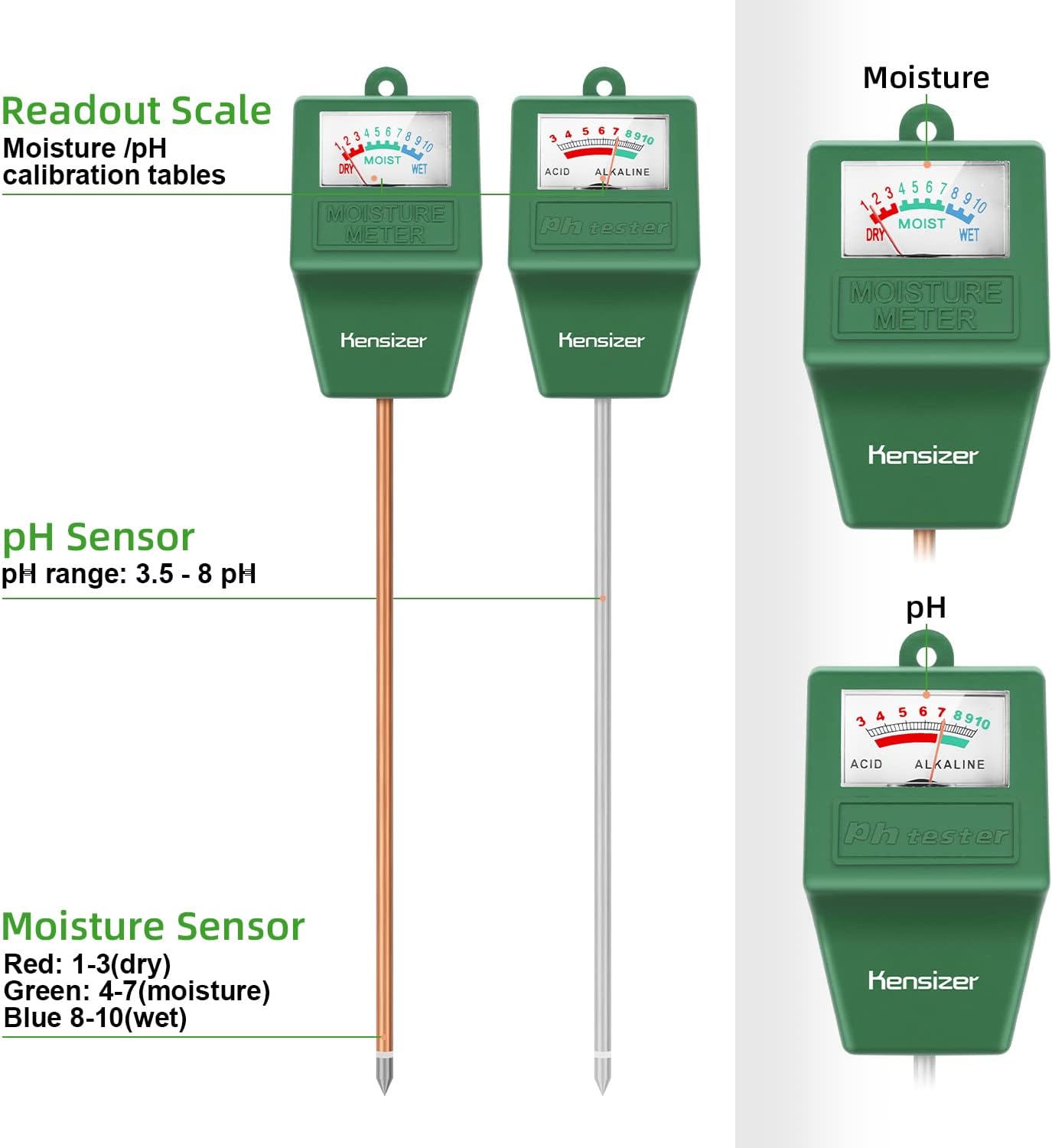 Soil Tester, 3-in-1 Moisture/p - Ph Meter recensie en prijs