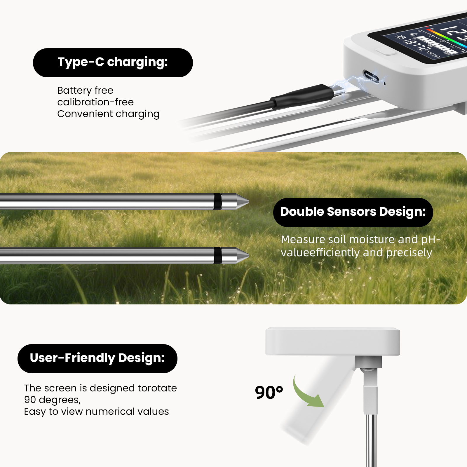 6-in-1 Soil Moisture Meter, Hy - Ph Meter recensie en prijs