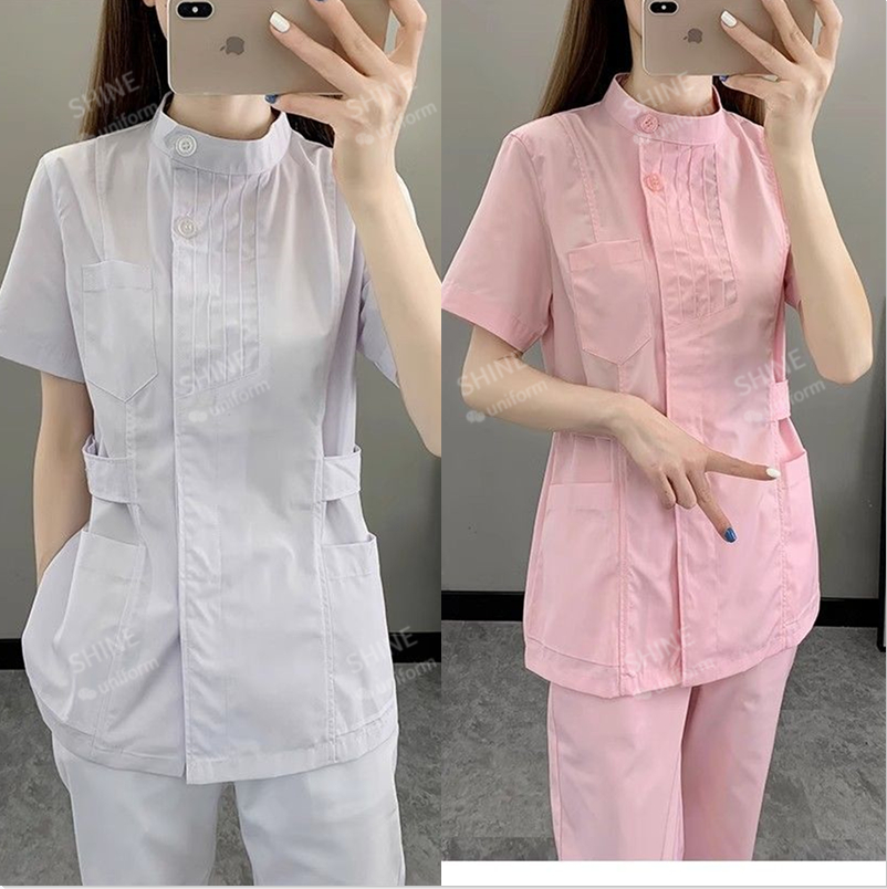Pink Nurse Uniforms Short Slee - Medical Lab Logo recensie en prijs