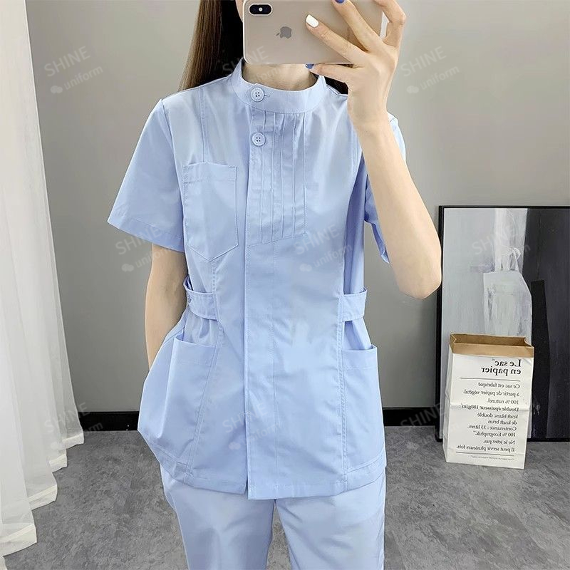 Pink Nurse Uniforms Short Slee - Medical Lab Logo recensie en prijs