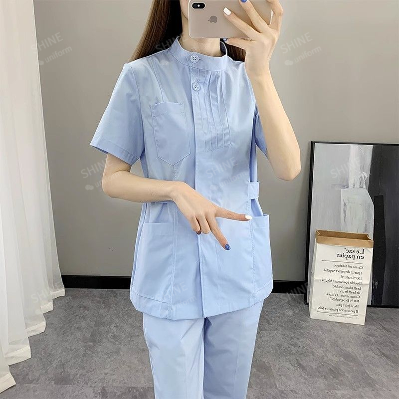 Pink Nurse Uniforms Short Slee - Medical Lab Logo recensie en prijs